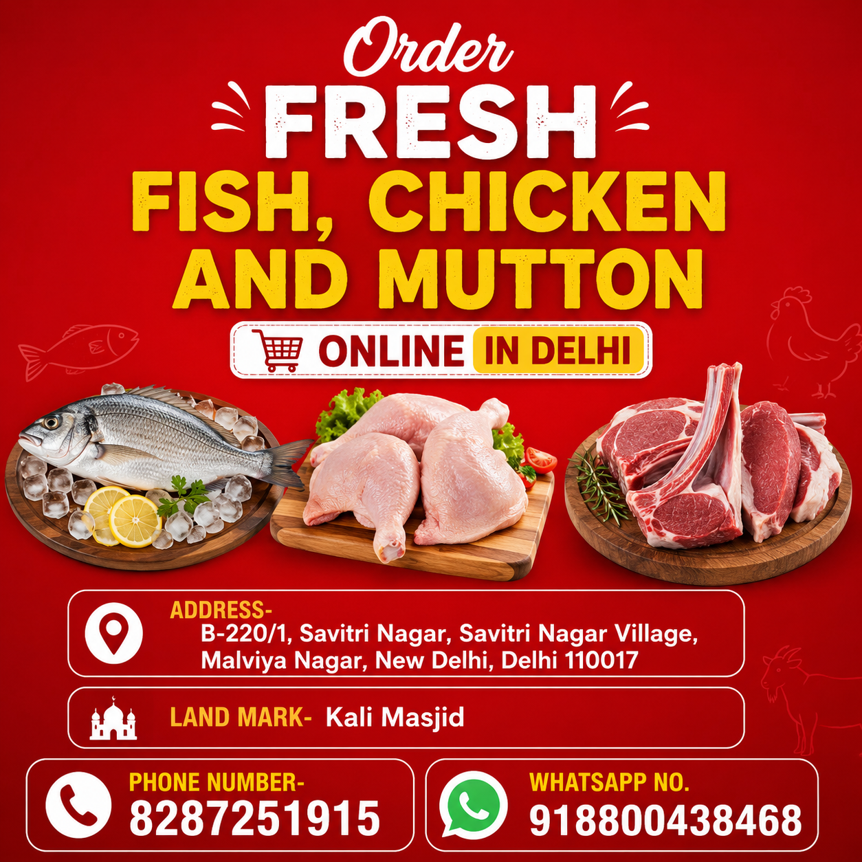 Order Fresh Fish, Chicken and Mutton Online in Delhi – Perfectious Love Meat Shop