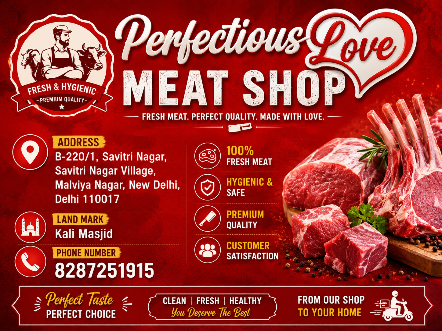 Meat Shop Near Me – Fresh, Hygienic & Premium Quality Meat at Perfectious Love Meat Shop