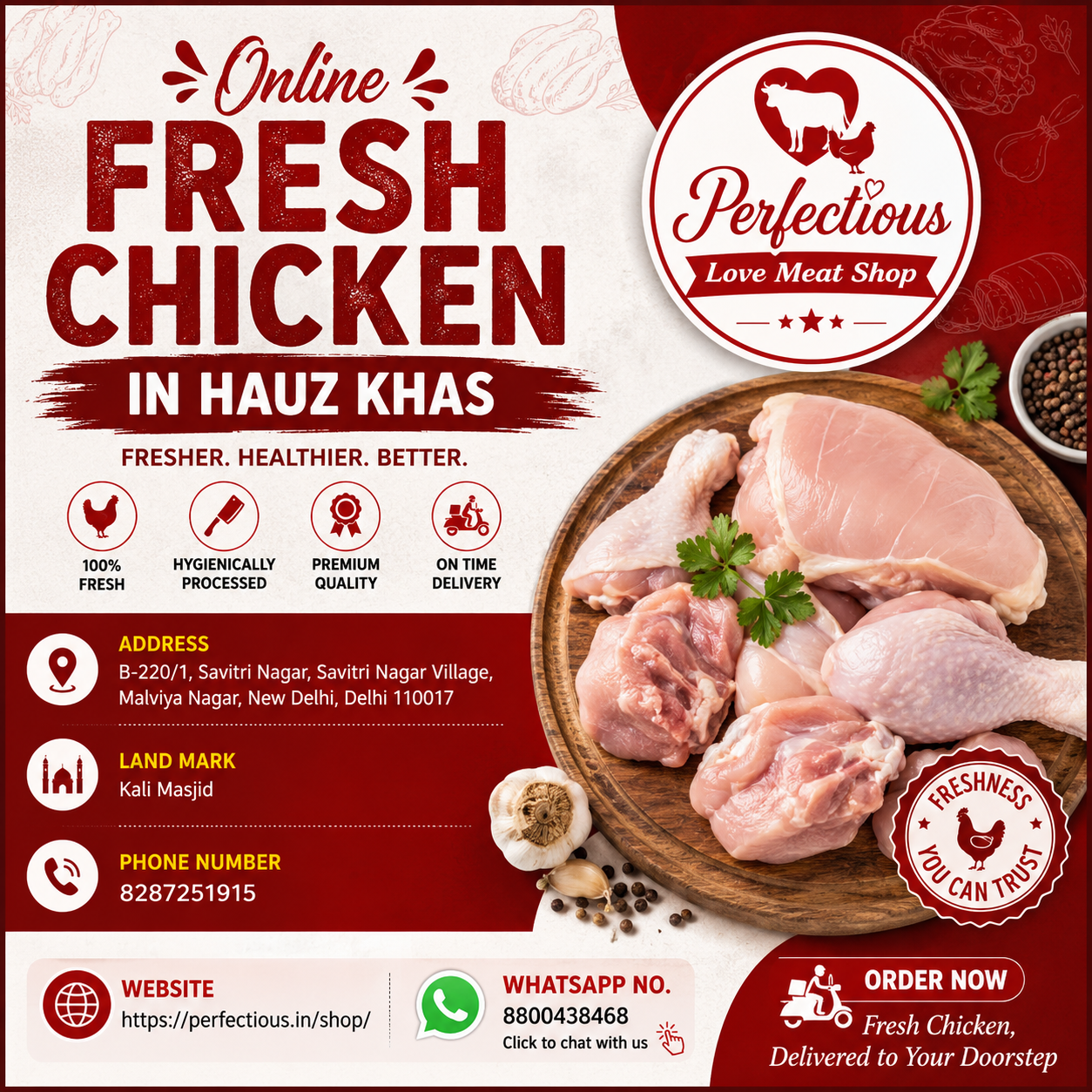 Online Fresh Chicken in Hauz Khas | Fresh Chicken Delivered Fast - Perfectious Love Meat Shop