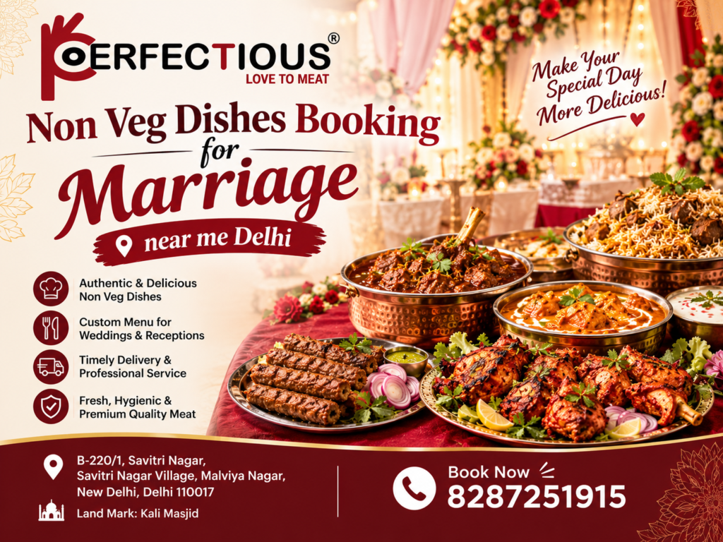 Non-Veg Marriage Dishes Booking in Delhi | 8287251915